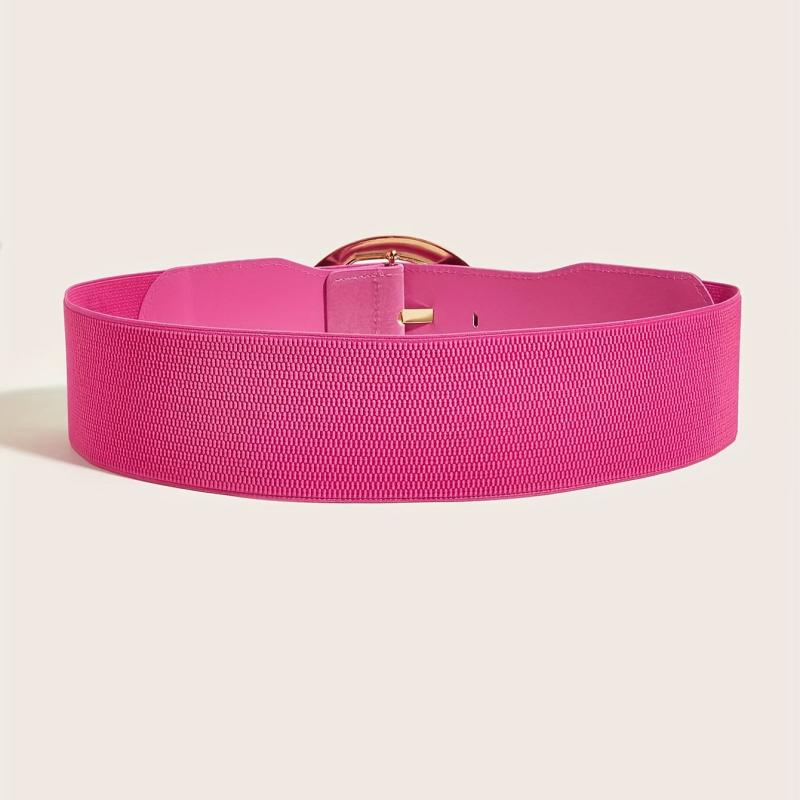 Rose Pink Wide Belt Oval Buckle Y2K Vintage