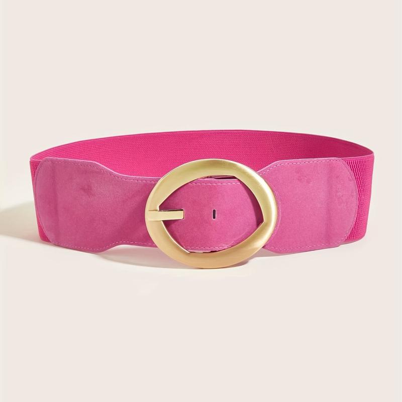 Rose Pink Wide Belt Oval Buckle Y2K Vintage