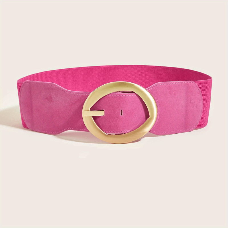 Rose Pink Wide Belt Oval Buckle Y2K Vintage