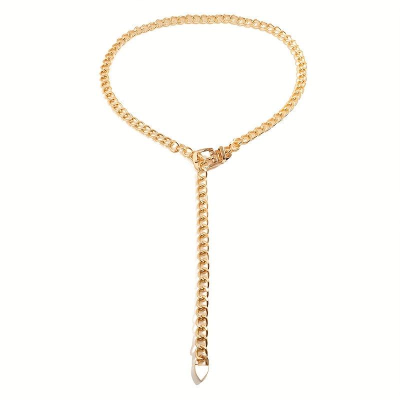 Punk Waist Chain Metal Tassel Dress Girdle For Women