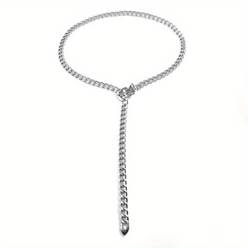 Punk Waist Chain Metal Tassel Dress Girdle For Women