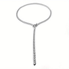 Punk Waist Chain Metal Tassel Dress Girdle For Women