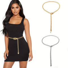 Punk Waist Chain Metal Tassel Dress Girdle For Women