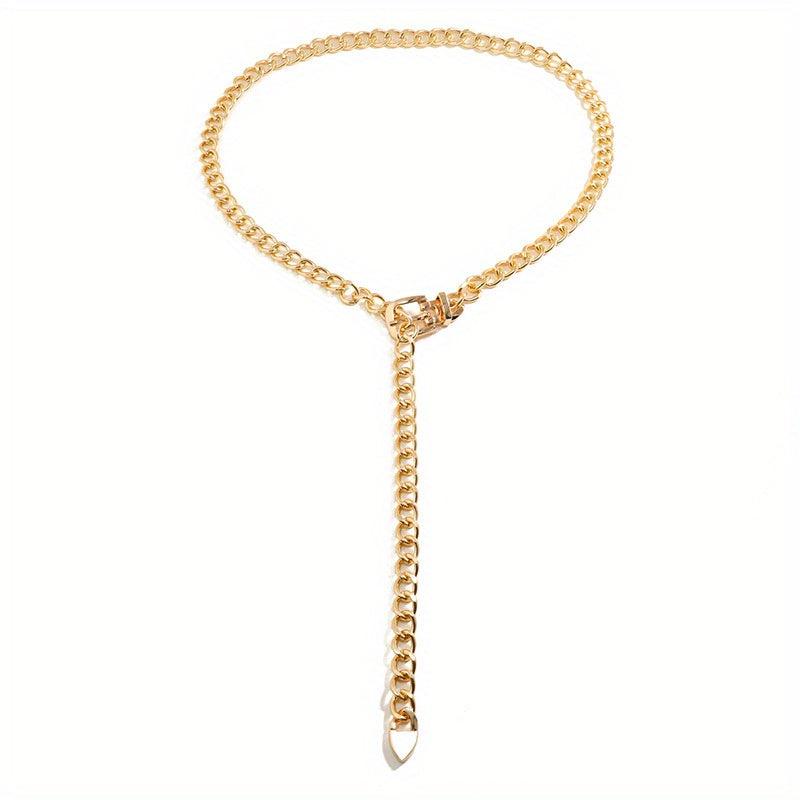 Punk Waist Chain Metal Tassel Dress Girdle For Women