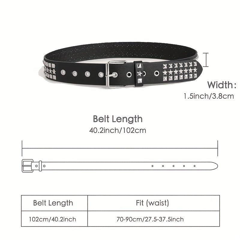 Punk Rivet Studded Belt Hip Hop PU Belt Y2K Jeans Pants Belt Women Gothic