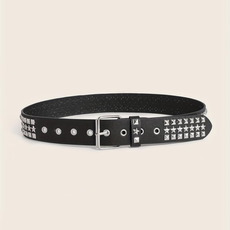 Punk Rivet Studded Belt Hip Hop PU Belt Y2K Jeans Pants Belt Women Gothic