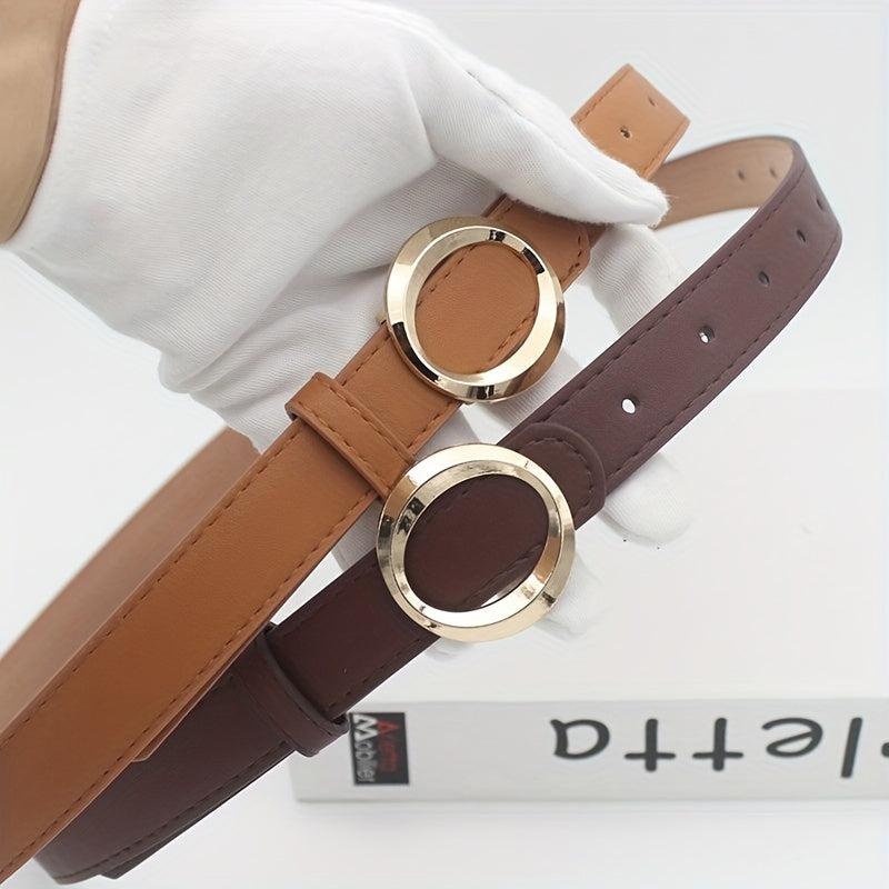 Stylish PU Belt Solid Casual Jeans Pants Belt Classic Sweater Dress Coat