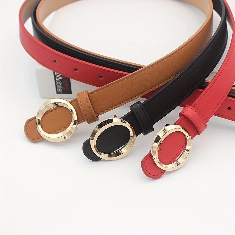 Stylish PU Belt Solid Casual Jeans Pants Belt Classic Sweater Dress Coat