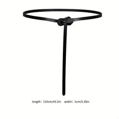 Thin Knotted Belt Vintage Solid Waistband for Women