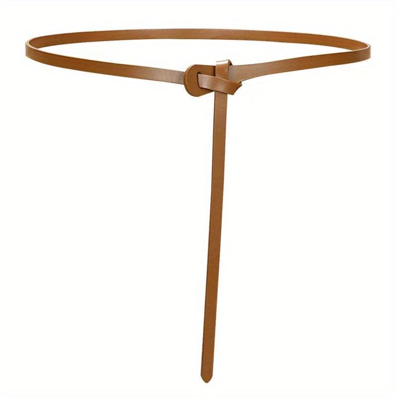 Thin Knotted Belt Vintage Solid Waistband for Women