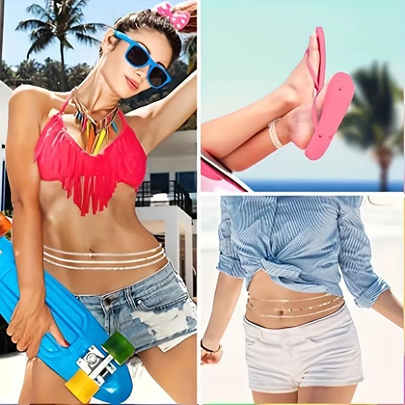 Boho Beaded Waist Chain Elastic Belly Chain Body Jewelry For Women