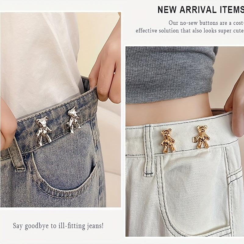 1 Pair Bear Waist Pin Waist Buckle No Sewing Detachable Buttons For Waist Adjust