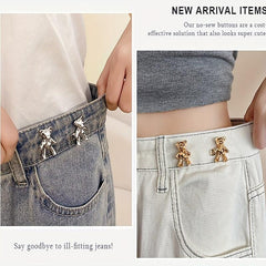 1 Pair Bear Waist Pin Waist Buckle No Sewing Detachable Buttons For Waist Adjust