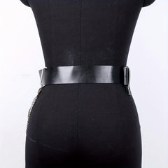  PU Leather Belt Punk Tassel Waistband Harness Belt With Chain