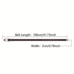 Matte PU Belt Oval Pin Buckle Solid Waistband Casual Jeans Pants Belt