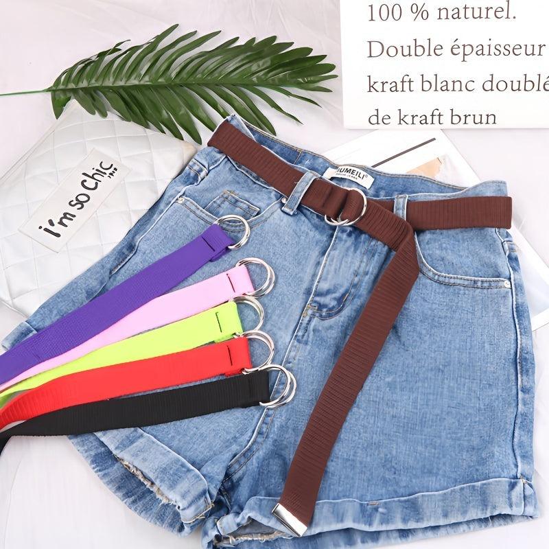 Canvas Double Ring Belt for Women Girls