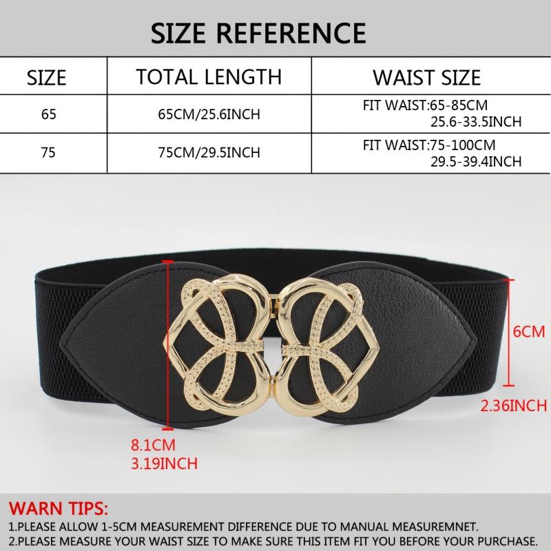 Heart Buckle Wide Elastic Waistband Long Belt Dress Adornment