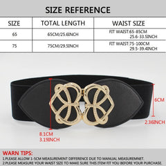 Heart Buckle Wide Elastic Waistband Long Belt Dress Adornment