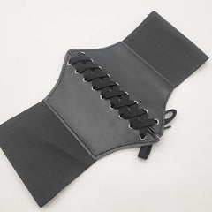 Women's Elastic Corset Skinny Leather Belt