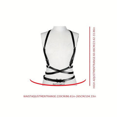 Cross Hollow Chest Harness Belt for Women PU Leather Gothic Corset