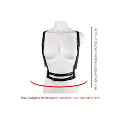 Double Layer Chest Harness Belt Punk PU Leather Waistband Gothic Corse