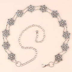 Geometric Flower Waist Chain Vintage Hollow Out Chain Belt