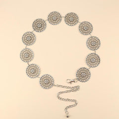 Geometric Flower Waist Chain Vintage Hollow Out Chain Belt