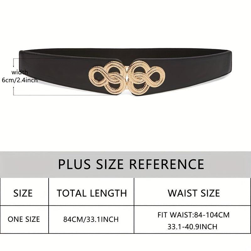  Elastic Wide Belt Chinese Knot Golden Buckle Body Belt Dress Girdle