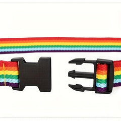 Rainbow Striped Canvas Belt Double Ring Buckle Y2K Jeans Pants Belt