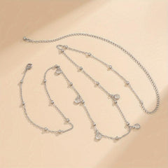 Golden Boho Belly Chains Rhinestone Pendant Tassel Body Chain