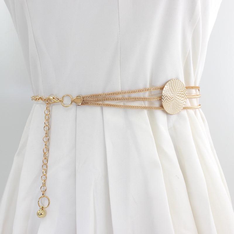 Women's Golden Waist Chain Dress Decoration Metal Belt