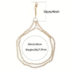 Punk Double Layer Thigh Chain Vintage Lobster Clasp Key Chain Unisex