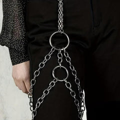 Punk Double Layer Thigh Chain Vintage Lobster Clasp Key Chain Unisex