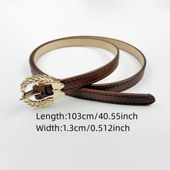 Leaf Bow Buckle Belt PU Jeans Pants Girdle Women