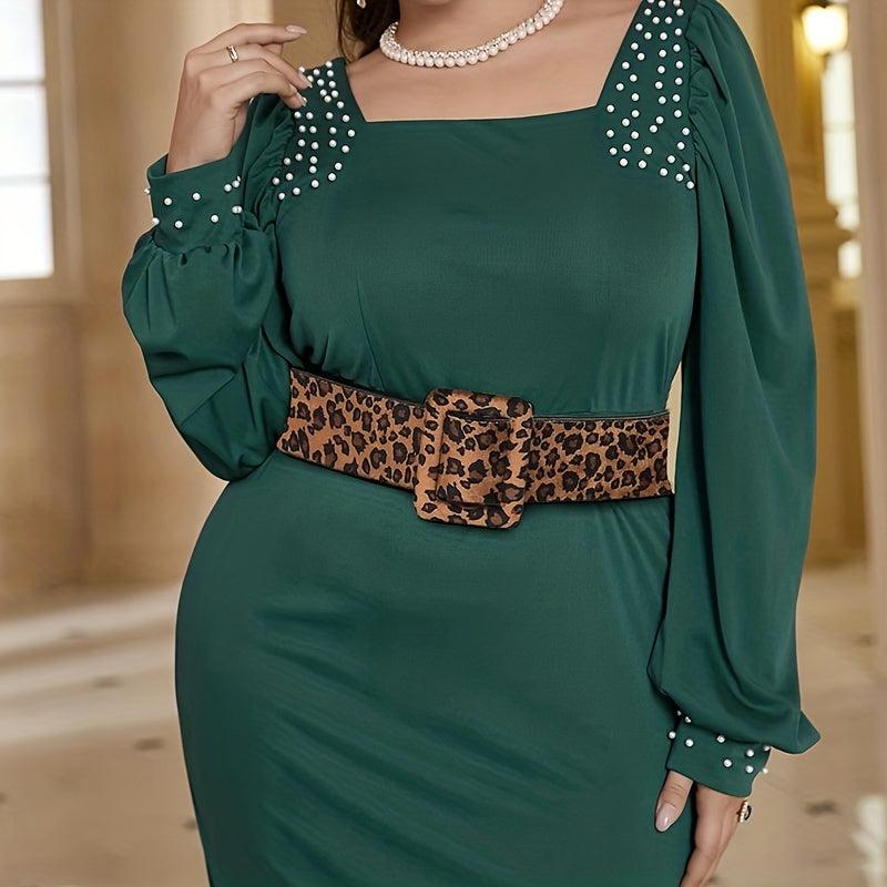 Leopard Print Belt Faux Leather Wide Waistband for Women