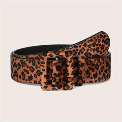 Leopard Print Belt Faux Leather Wide Waistband for Women