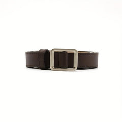 Non Porous Solid Square Buckle PU Leather Belt For Women Men