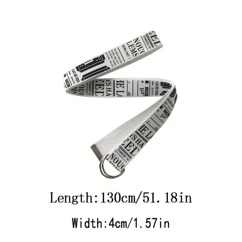 Canvas Denim Double Buckle Belt Women Long Trouser Belt