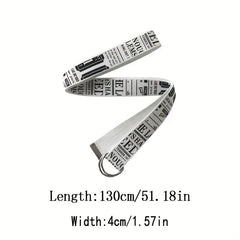 Canvas Denim Double Buckle Belt Women Long Trouser Belt