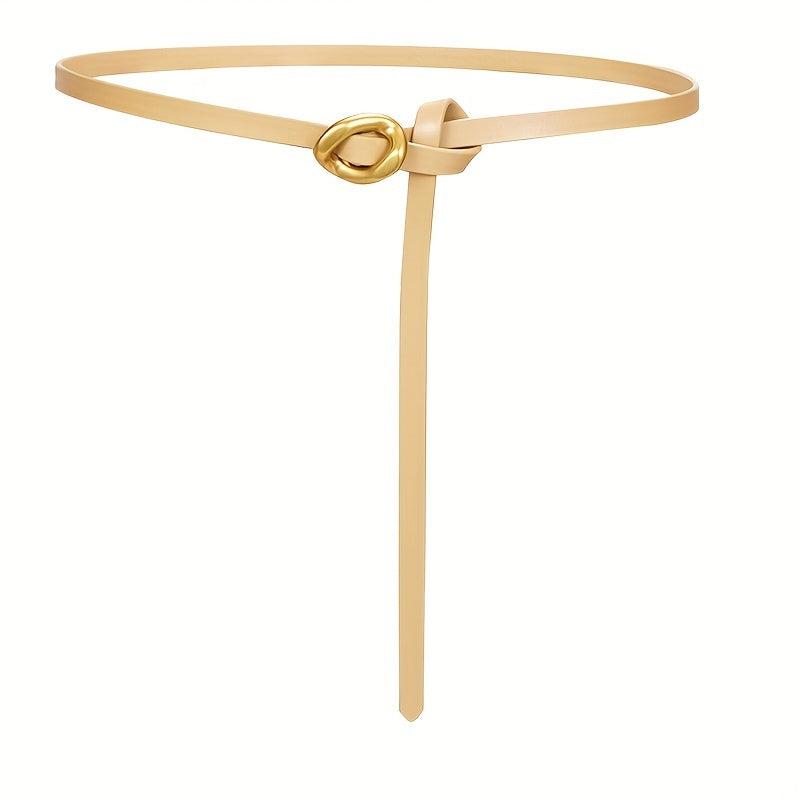 Women's Leather Thin Belt Vintage Knotted Girdle