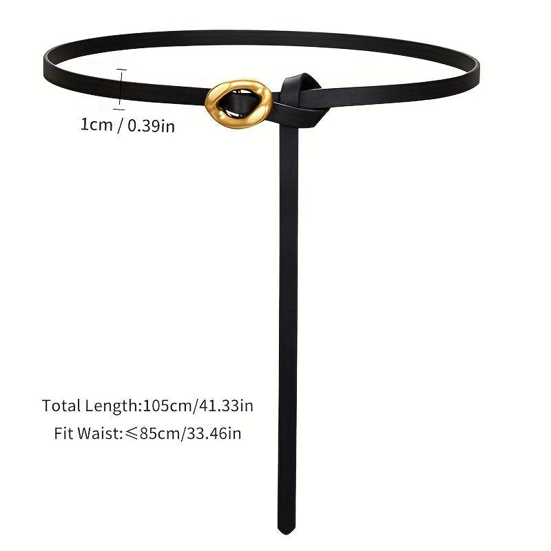 Women's Leather Thin Belt Vintage Knotted Girdle