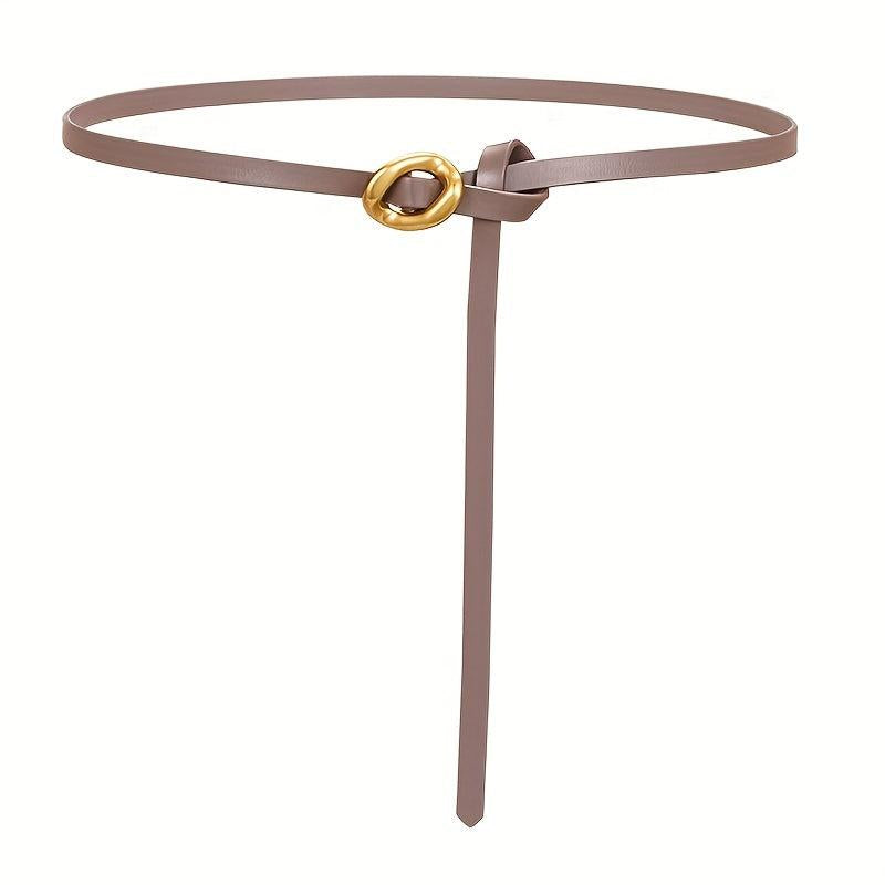 Women's Leather Thin Belt Vintage Knotted Girdle