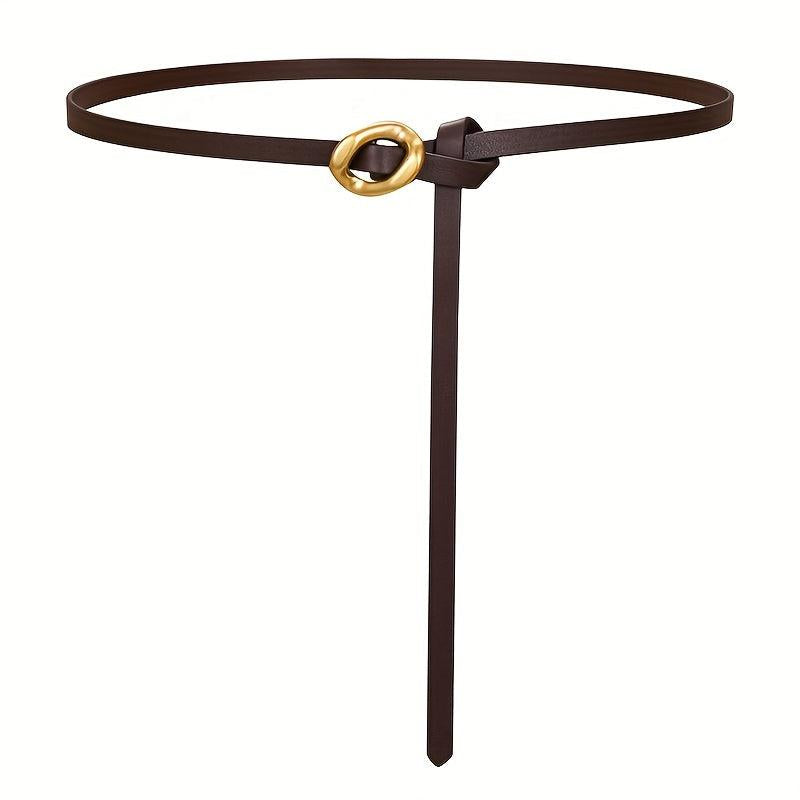 Women's Leather Thin Belt Vintage Knotted Girdle