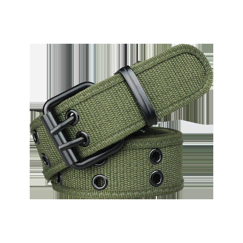 Canvas Belt Hole Square Buckle Punch Pants Belt Punk Eyelet Belt