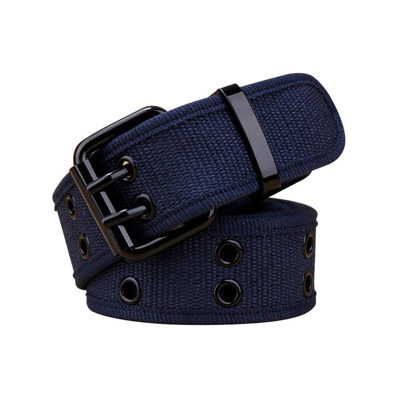 Canvas Belt Hole Square Buckle Punch Pants Belt Punk Eyelet Belt
