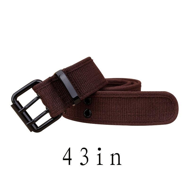 Canvas Belt Hole Square Buckle Punch Pants Belt Punk Eyelet Belt