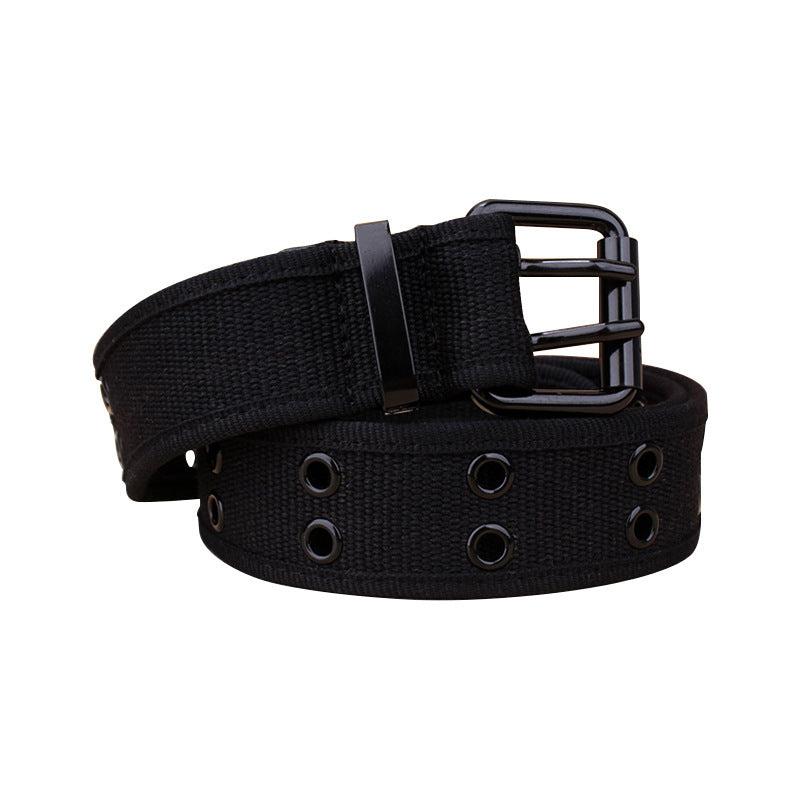 Canvas Belt Hole Square Buckle Punch Pants Belt Punk Eyelet Belt