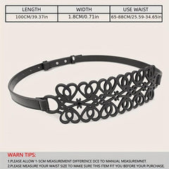 Vintage Hollow Out PU Belt Wide Waist Belt Girdle For Women