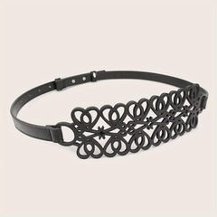 Vintage Hollow Out PU Belt Wide Waist Belt Girdle For Women