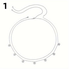 Double Layer Waist Chain Butterfly Pendant Metal Belly Chain Women